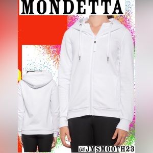 🆕 Mondetta Oversized Crop White hooded Jacket size large
